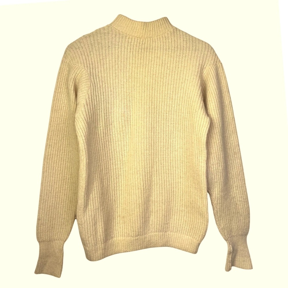 Vintage The Sheepery Wool Mock Neck Ribbed Sweater Pullover Size XS EU 34-36‎